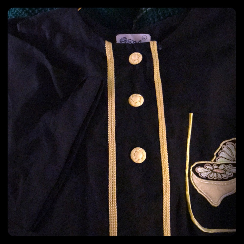 Sana Maxi Kaftan with Beaded Lemon Appliqués